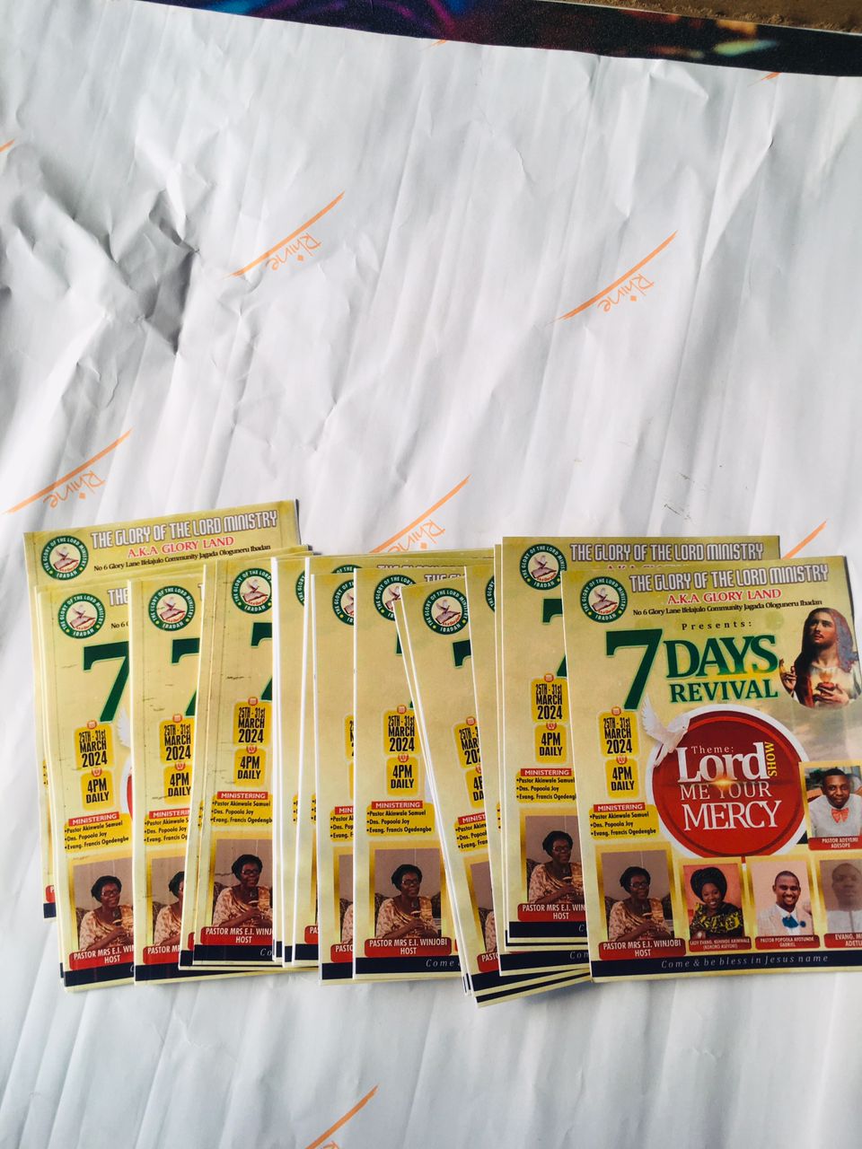 Church programme flyers