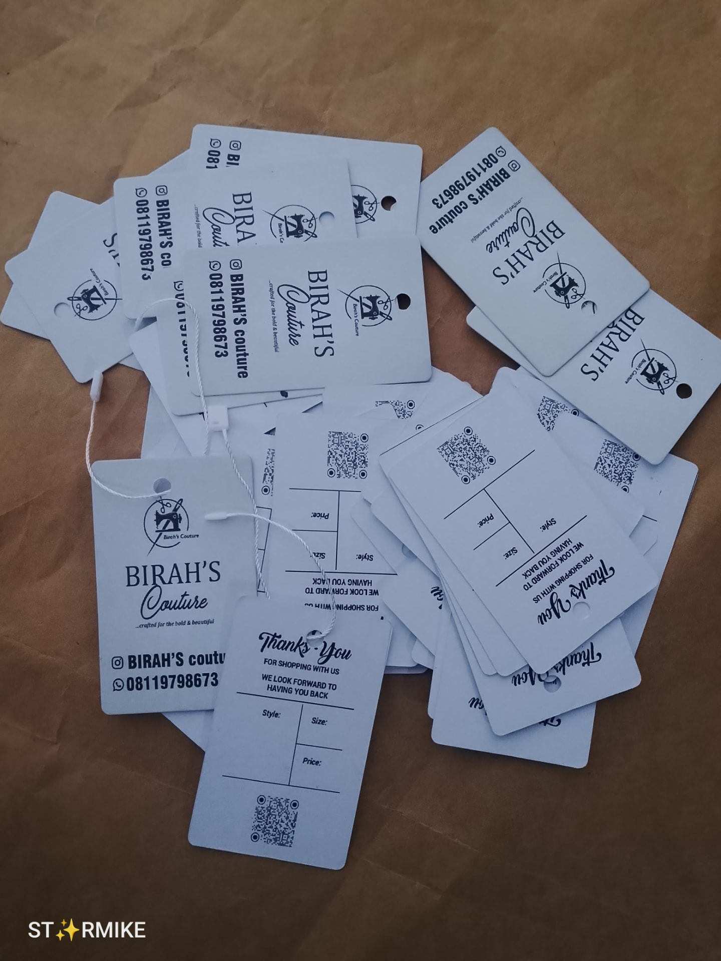QR code swing tags